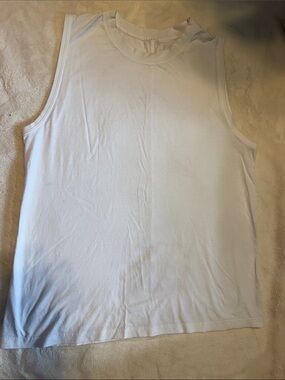 Lululemon All Yours White Cotton Sleeveless Women's Tank Top L like new!